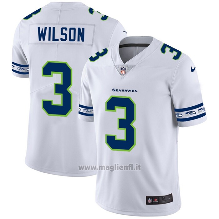 Maglia NFL Limited Seattle Seahawks Wilson Team Logo Fashion Bianco